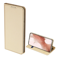 DUX DUCIS SKIN PRO tok álló, bőr hatású (FLIP, oldalra nyíló, bankkártya tartó, asztali tartó funkció) ARANY Samsung Galaxy S23 (SM-S911) tok és táska