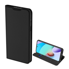 DUX DUCIS SKIN PRO tok álló, bőr hatású (FLIP, oldalra nyíló, bankkártya tartó, asztali tartó funkció) FEKETE [Xiaomi Redmi 10 (2021)] tok és táska