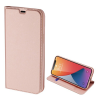 DUX DUCIS SKIN PRO tok álló, bőr hatású (FLIP, oldalra nyíló, bankkártya tartó, asztali tartó funkció) ROZÉARANY [Apple iPhone 12 Pro] (5996457998432)