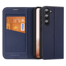 DUX DUCIS Skin X2 tok Samsung Galaxy S23+ flip tok pénztárca állvány kék tok és táska