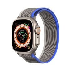 DUX DUCIS Tépőzáras sportpánt Apple Watch 8 / 7 / 6 / SE / 5 / 4 / 3 / 2 / 1 (38, 40, 41 mm) Dux Ducis szíj YJ verzió - kék szürke tok okosóra kellék