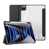 DUX DUCIS Toby Smart Case mappa tok légpárnás sarok közepesen ütésálló érintőceruza tartó átlátszó hátlap Apple iPad Pro 13 (2024) fekete
