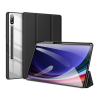 DUX DUCIS TOBY tok álló, bőr hatású (aktív FLIP, oldalra nyíló, TRIFOLD, asztali tartó, ceruza tartó) FEKETE Samsung Galaxy Tab S10 Plus LTE (SM-X826B), Galaxy Tab S10 Plus WIFI (SM-X820)