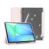 DUX DUCIS TOBY tok álló, bőr hatású (aktív FLIP, oldalra nyíló, TRIFOLD, asztali tartó, ceruza tartó) RÓZSASZÍN Samsung Galaxy Tab S10 FE Plus WIFI (SM-X626), Galaxy Tab S10 FE Plus LTE (S