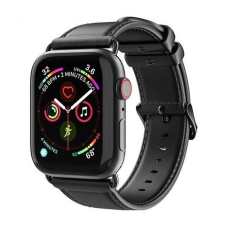 DUX DUCIS YA Apple Watch 42/44/45/49mm bőr szíj, fekete okosóra kellék