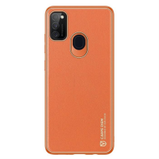 DUX DUCIS Yolo elegáns tok puha TPU, műbőr Samsung Galaxy M30s narancs tok és táska