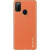 DUX DUCIS Yolo Elegáns Tok Puha TPU, Műbőr Samsung Galaxy M30s Narancs (6934913054239)
