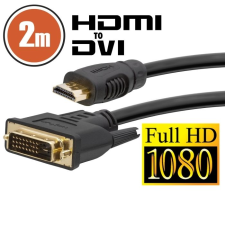DVI -HDMI kábel aranyozott csatlakozóval - 2m (20380) audió/videó kellék, kábel és adapter