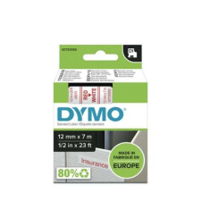 DYMO Feliratozógép szalag, 12 mm x 7 m, DYMO "D1", fehér-piros nyomtató kellék