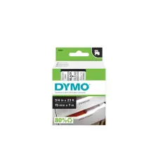DYMO Feliratozógép szalag Dymo D1 S0720820/45800 19mmx7m, ORIGINAL, fekete/víztiszta címkézőgép