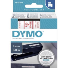 DYMO feliratozószalag D1, 9mm, fehér/piros, S0720700 (S0720700) etikett