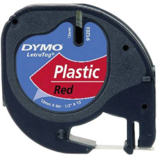 DYMO feliratozószalag LetraTag, 12mm, mars-piros/fekete, polieszter, S0721680 (S0721680) etikett