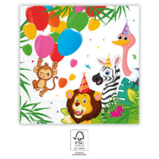 Dzsungel Jungle Balloons, Dzsungel szalvéta 20 db-os 33x33 cm FSC party kellék