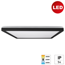 e2 elektro Fali és mennyezeti panel lámpa TWICE Q420 24W CCT fekete világítás