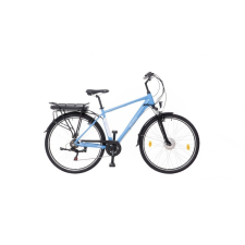  E-Trekking Zagon férfi 21 MXUS teleszkópos villával matt kék/fehér pedál szenzoros elektromos kerékpár elektromos kerékpár