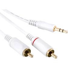 Eagle Cable 20071208 High Standard Mini 3,5 mm Jack - 2xRCA kábel, fehér, 0,8 m audió/videó kellék, kábel és adapter
