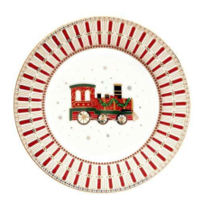 Easy Life Design Porcelán desszerttányér 19cm, Polar Express tányér és evőeszköz