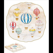 Easy Life Design Porcelán desszerttányér 20cm dobozban, Air Balloons tányér és evőeszköz