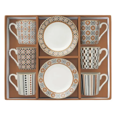 Easy Life Design Porcelán kávéscsésze szett - 100ml - Coffee Mania, Geoethnic bögrék, csészék