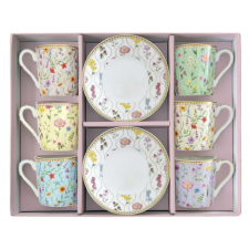 Easy Life Design Porcelán kávéscsésze szett - 100ml - Meadow Flowers, Coffee Mania bögrék, csészék