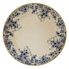 Easy Life Design Porcelántányér 26cm, White Blue Flowers tányér és evőeszköz