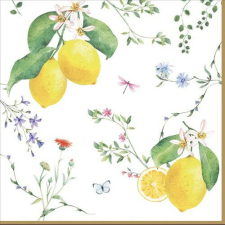 Easy Life-Nuova Papírszalvéta 33x33cm, Fleurs et Citrons, 20db-os papírárú, csomagoló és tárolóeszköz