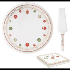  Easy Life-Nuova Porcelán tortatál lapáttal, 32cm, dobozban, Christmas Eve konyhai eszköz