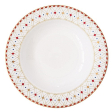 Easy Life Nuova R2S Porcelán mélytányér 21,5cm, Christmas Wonderland tányér és evőeszköz