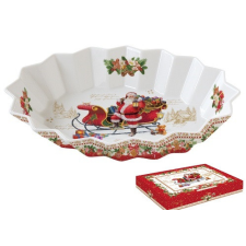 Easy Life Nuova R2S Porcelán ováltálca 25x17x4,5cm, dobozban, Christmas Memories konyhai eszköz