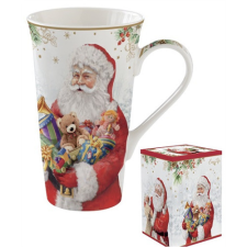 Easy Life Nuova R2S Porcelánbögre 600ml, dobozban, Santa Is Coming bögrék, csészék