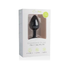 Easytoys Diamond - fehér köves anál dildó (kicsi) - fekete anál