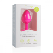 Easytoys Diamond - fehér köves anál dildó (kicsi) - pink műpénisz, dildó