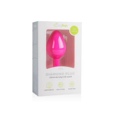 Easytoys Diamond - fehér köves anál dildó (közepes) - pink anál