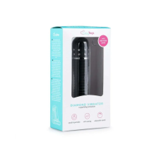 Easytoys Diamond Ribbed - bordázott rúd vibrátor (fekete) vibrátorok