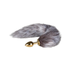 Easytoys Fox NO5 - fém anál dildó rókafarokkal (arany-ezüst)