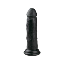 Easytoys - tapadótalpas élethű dildó (15,5cm) - fekete műpénisz, dildó