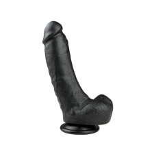Easytoys - tapadótalpas, herés dildó (20cm) - fekete műpénisz, dildó