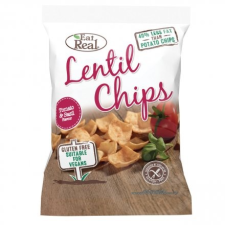 EAT REAL gluténmentes lencse chips paradicsom-bazsalikom ízű, 40 g előétel és snack