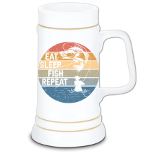 Eat Sleep Fish Repeat - Kerámia Söröskorsó sörös pohár