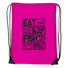 Eat sleep fish repeat - Sport táska magenta tornazsák