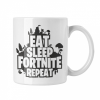  Eat Sleep Fortnite Repeat - Fehér Bögre