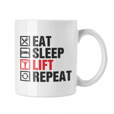 Eat Sleep Lift Repeat - Fehér Bögre bögrék, csészék