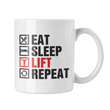  Eat Sleep Lift Repeat - Fehér Bögre bögrék, csészék