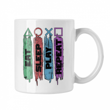  Eat Sleep Play Repeat - Fehér Bögre bögrék, csészék