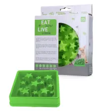 Eat Slow Live Longer Star Habzsolásgátló Tál zöld L kutyatál