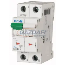 EATON 164936 Kismegszakító, 6kA PL6-D1/1N - 1 A, 1P+N, karakterisztika: D villanyszerelés