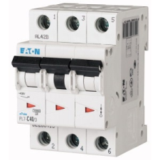 EATON 263425 PL7-D40/3 Kismegszakító. 3P, 40A, D karakterisztika, 10kA villanyszerelés