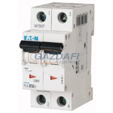 EATON 286572 Kismegszakító, 6kA 2 pólus 50A, C karakterisztika, PL6-C50/2 villanyszerelés