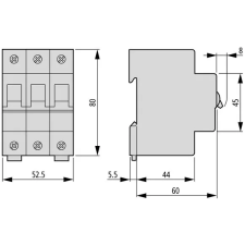 EATON EATON 278843 FAZ-B10/3 Kismegszakító, 15kA 3-pól. villanyszerelés