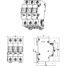 EATON EATON 278880 FAZ-D0,5/3 Kismegszakító, 15kA 3-pól. villanyszerelés